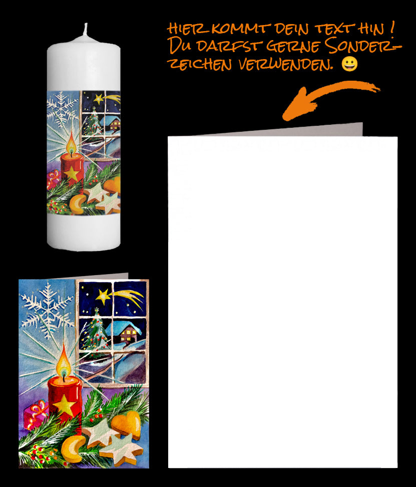 Oh du fröhliche Weihnachtszeit. Weihnachtskarte & Kerze kaufen